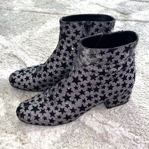 saint laurent glitter star ankle boots
